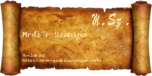 Mrár Szabina névjegykártya